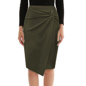 NWT Kate Kasin Twist Front Pencil Bodycon Stretch Skirt Size L